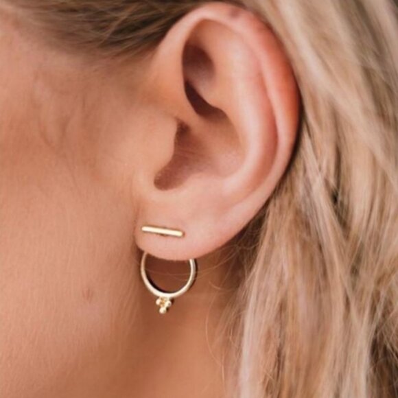 Hoop Stud Earrings - Picture 1 of 4
